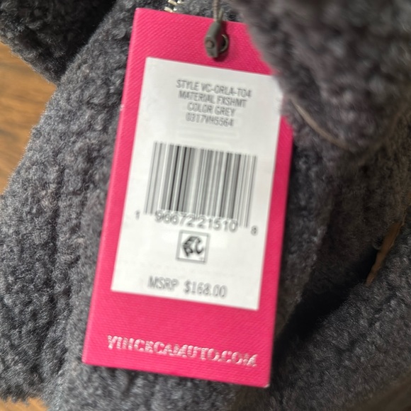 NWT Vince Camuto Fur Gray Bag 14x16 - Picture 4 of 16